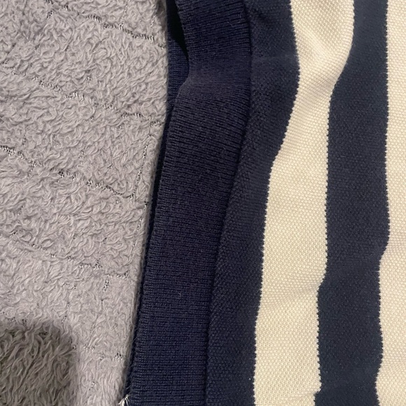 Polo Ralph Lauren Navy and Cream Striped The Big Shirt Polo Size XL With Crest - Picture 6 of 9